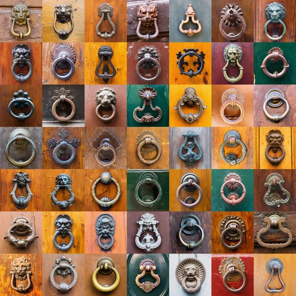 Collage of doorknockers from Tuscany — Stock Photo, Image