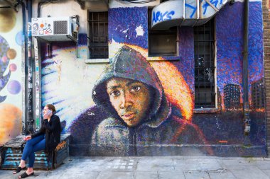 yılında Londra, İngiltere'de şehrin bir duvara duvar sanat