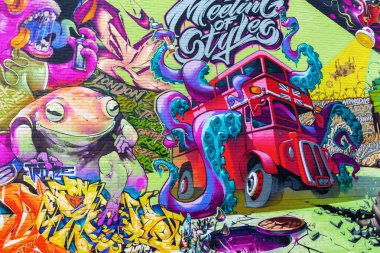 yılında Londra, İngiltere'de şehrin bir duvara duvar sanat
