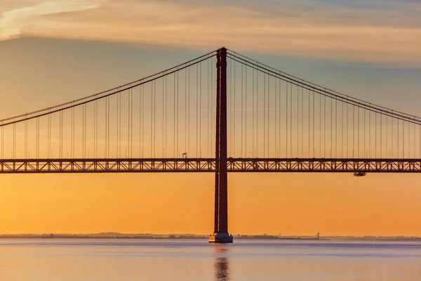 Picture Abril Bridge Lisbon Portugal Sunrise — Stock Photo, Image