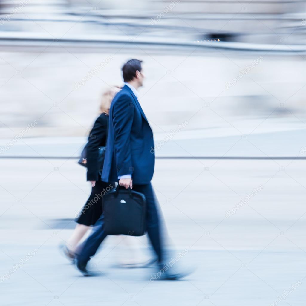 Businessman in motion blur
