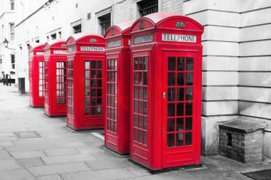 Phone boxés in London in a chroma key processing