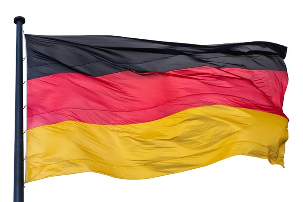 Bandeira alemã isolada no fundo branco — Fotografia de Stock