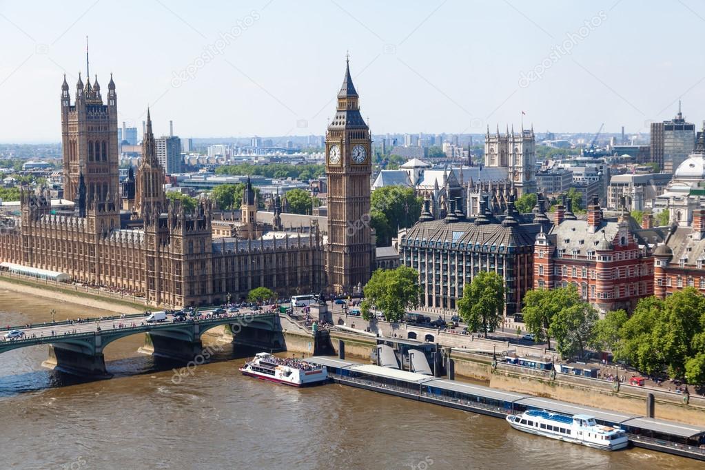 Aerial view of London, UK