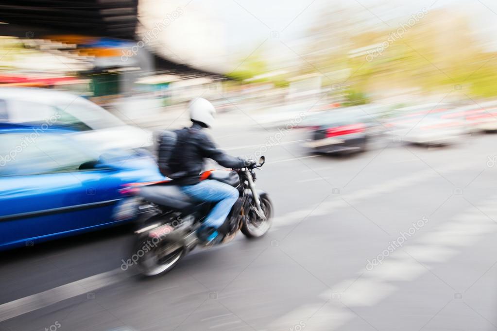 Street scene in motion blur