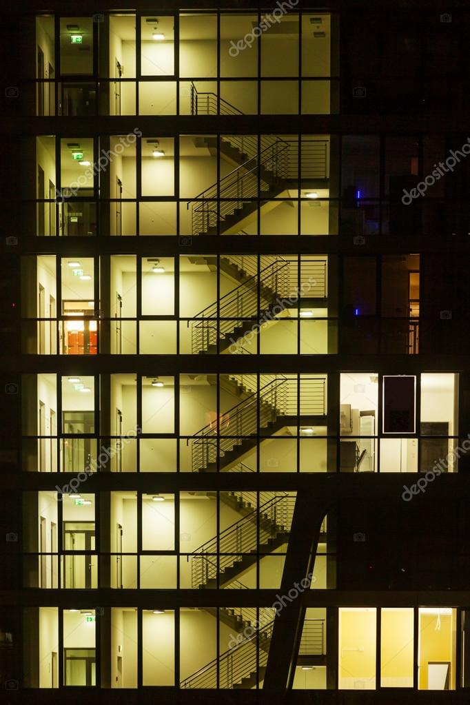 Apartment Building At Night staircase of an apartment building at night — stock photo Apartment Building At Night staircase of an apartment building at night — stock photo