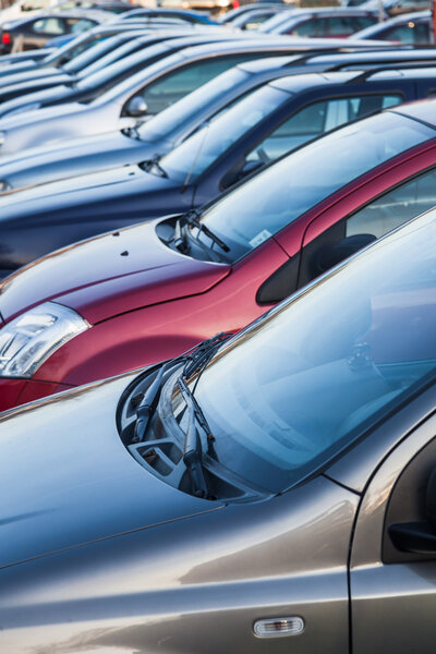 Row of parking cars