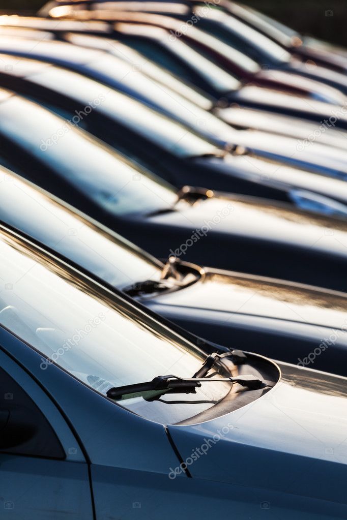 Row of parking cars