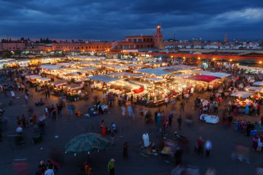 Ünlü kare Djema el Fnaa Marrakesh, Morocco