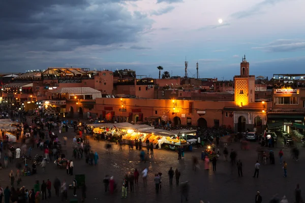 Famous square Djema el Fnaa in Marrakesh, Morocco — Stock Photo, Image