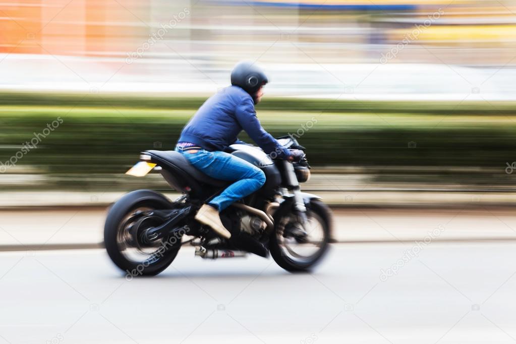 Motorcycle in motion blur