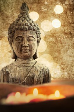 Buda fiyasko ile candlelights vintage tarzı dokulu resim