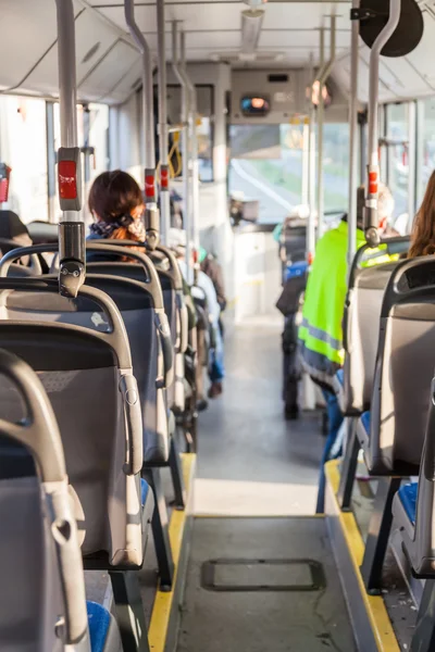 Inside of a bus with small depth of field — Stock Photo, Image
