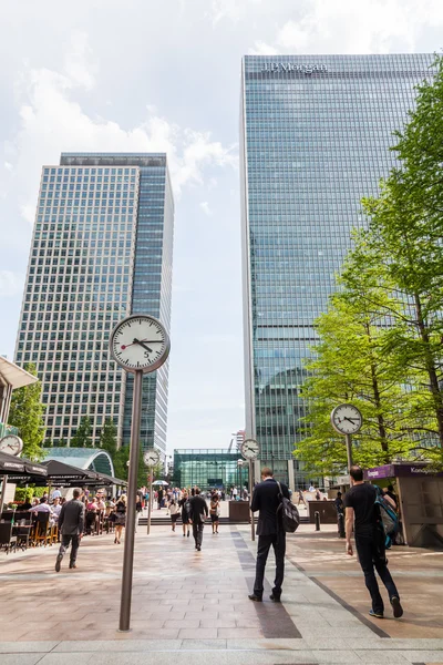 Distrito financeiro Canary Wharf em Londres, Reino Unido — Fotografia de Stock