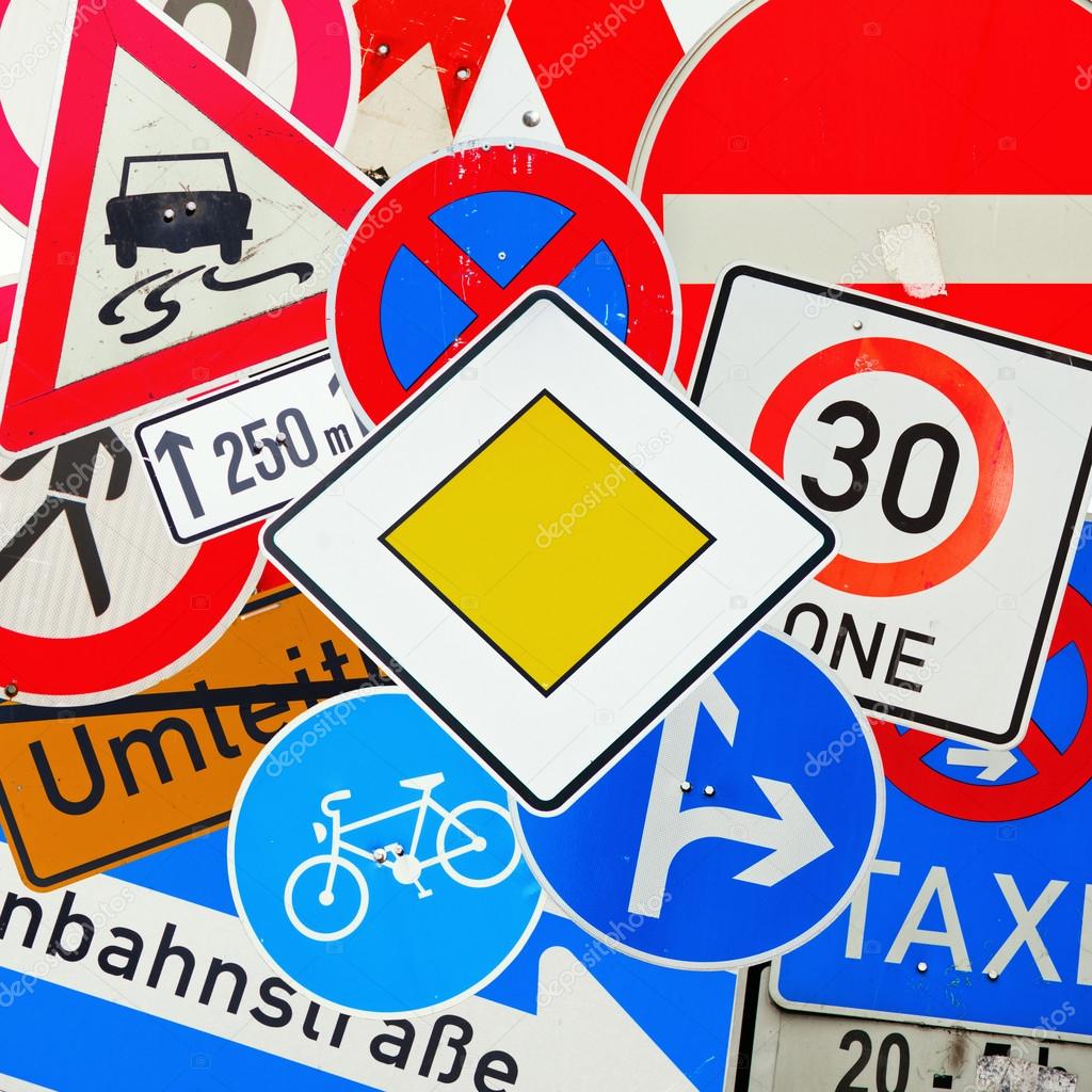 Collage of traffic signs