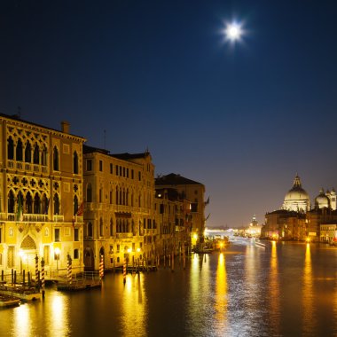 Venedik, İtalya, gece Grand canal