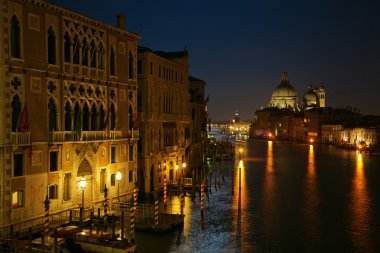 Venedik, İtalya, gece Grand canal