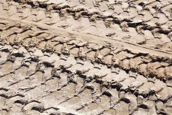 Tyre tracks on a construction site — Stock Photo, Image