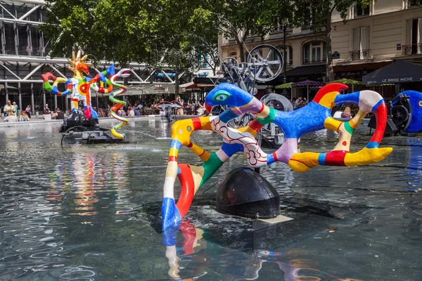 Stravinsky Fountain near Centre Pompidou in Paris, France — Stock Photo, Image