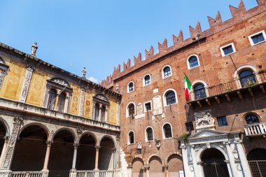 Verona, İtalya Piazza dei Signori, tarihi binalar