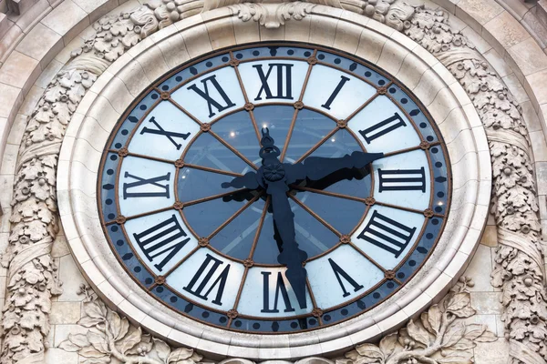 Old clock of the historical museum d'Orsay in Paris, France — Stok fotoğraf