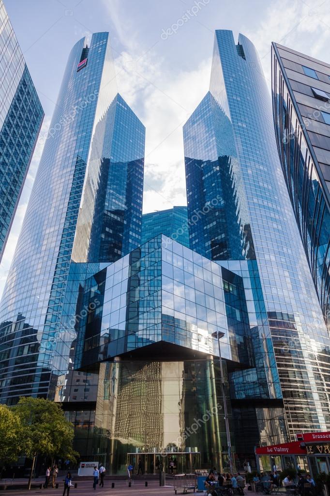 Modern office buildings in the financial districts La Defense in Paris