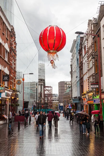 Chinatown em Londres, Reino Unido, em um dia chuvoso — Fotografia de Stock