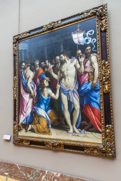 Paris'te Louvre Müzesi'nde tarihi İtalyan boyama — Stok fotoğraf
