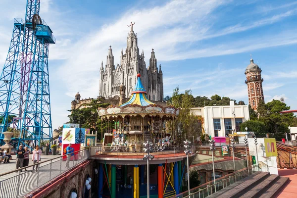 Ναός Expiatori del Sagrat ΕΤΠ στο λόφο Tibidabo στη Βαρκελώνη, Ισπανία — Φωτογραφία Αρχείου