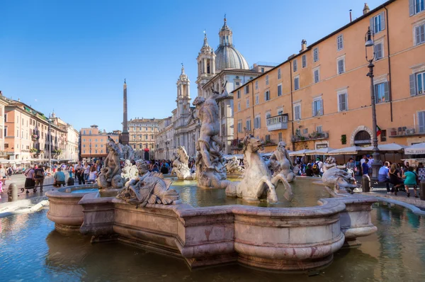 On the square Piazza Navona in Rome, Italy — Stock Photo, Image