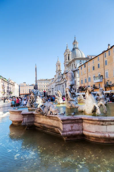 Op het plein Piazza Navona in Rome, Italië — Stockfoto