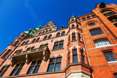 Hamburg, Almanya'nın ambar bölgesinde eski buildiings