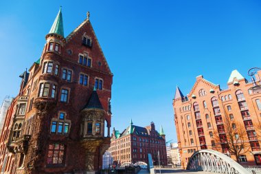 Hamburg, Almanya'nın ambar bölgesinde eski buildiings