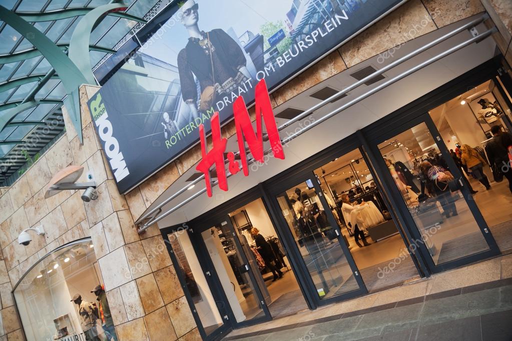 Branch of Hennes & Mauritz in the shopping street Beurstraverse on September 20, 2013 in Rotterdam, Netherland. The swedish company has 2.300 branches in 43 countries.