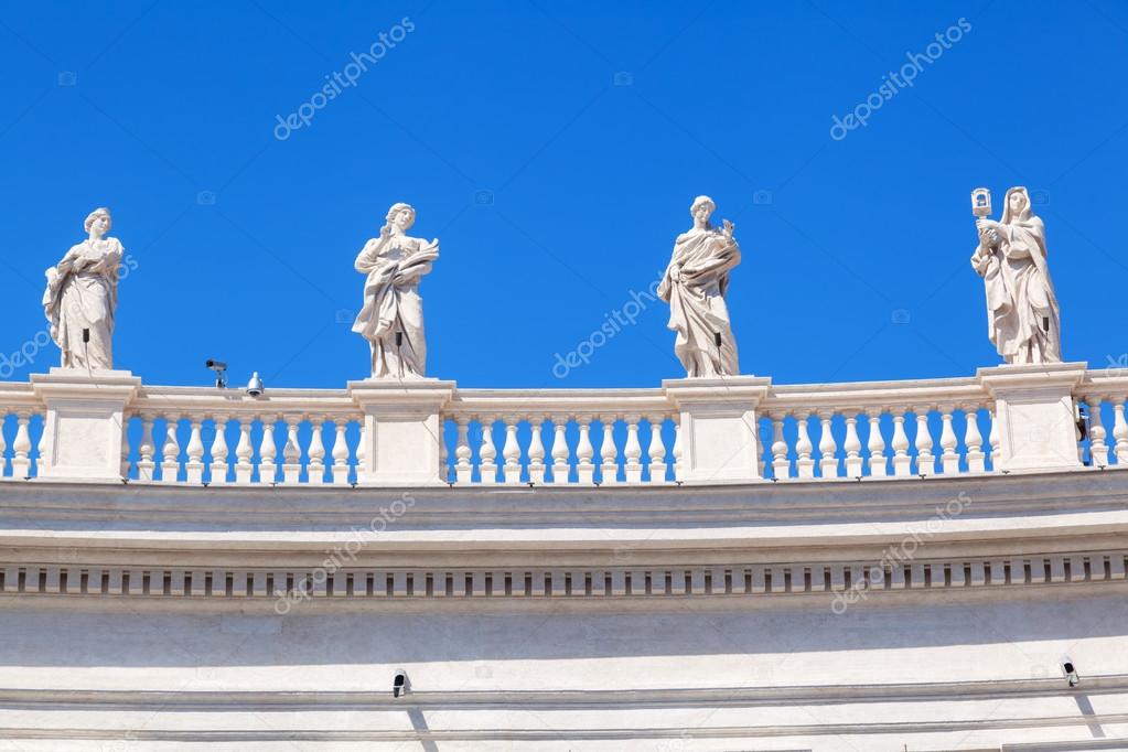 Detail of the colonnades of the St Peters Square Vatican City