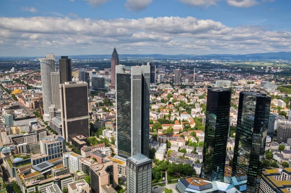 Aerial view of the financial district of Frankfurt am Main, Germany — Stock Photo, Image