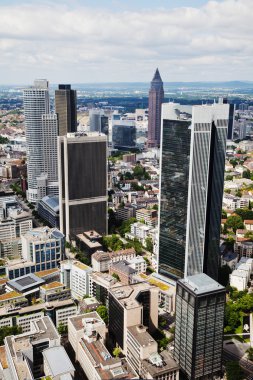 Havadan görünümü, finansal bölge, Frankfurt am Main, Almanya
