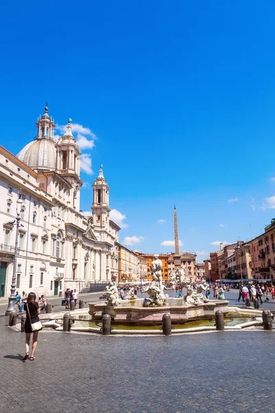 Brunnen auf der piazza navona in rom, italien — Stockfoto