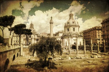 Roma, İtalya imparatorluk Fora Vintage tarzı resmi