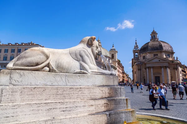 Piazza del popolo in Rome, Italië — Stockfoto