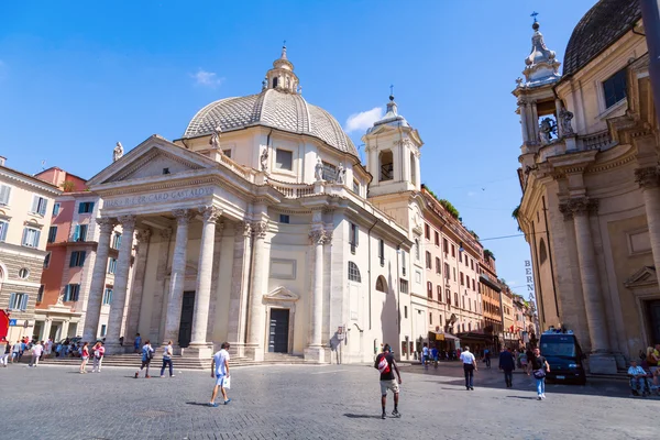 Piazza del popolo w Rzymie, Włochy — Zdjęcie stockowe