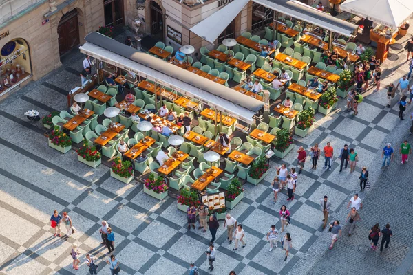 Vista aérea de la plaza del casco antiguo de Praga, Chequia — Foto de Stock