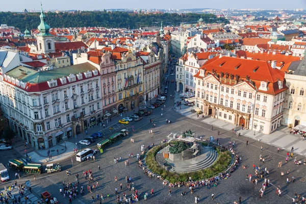 Letecký pohled na staré náměstí v Praze, Česko — Stock fotografie