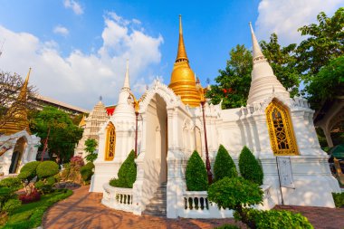 Dışarıdaki Budist tapınağı Wat Benchamabophit veya Mermer Tapınak Bangkok, Tayland