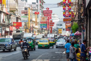 Sokak sahne mahallesinde, Bangkok, Tayland