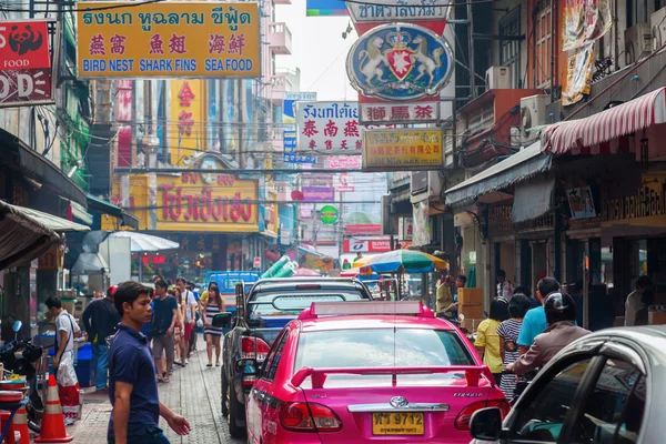 Utcakép, a kínai negyed, Bangkok, Thaiföld — Stock Fotó