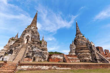 Wat Phra Si Sanphet, Ayutthaya, Tayland için eski bir kraliyet tapınağın harabe