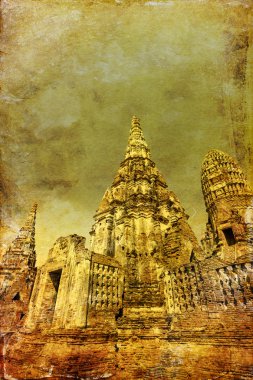 Wat Chaiwatthanaram Ayutthaya, Tayland için vintage tarzı resmi