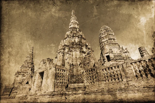 Wat Chaiwatthanaram Ayutthaya, Tayland için vintage tarzı resmi — Stok fotoğraf