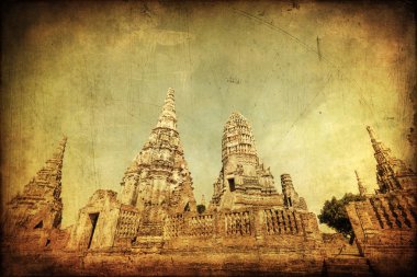 Wat Chaiwatthanaram Ayutthaya, Tayland için vintage tarzı resmi